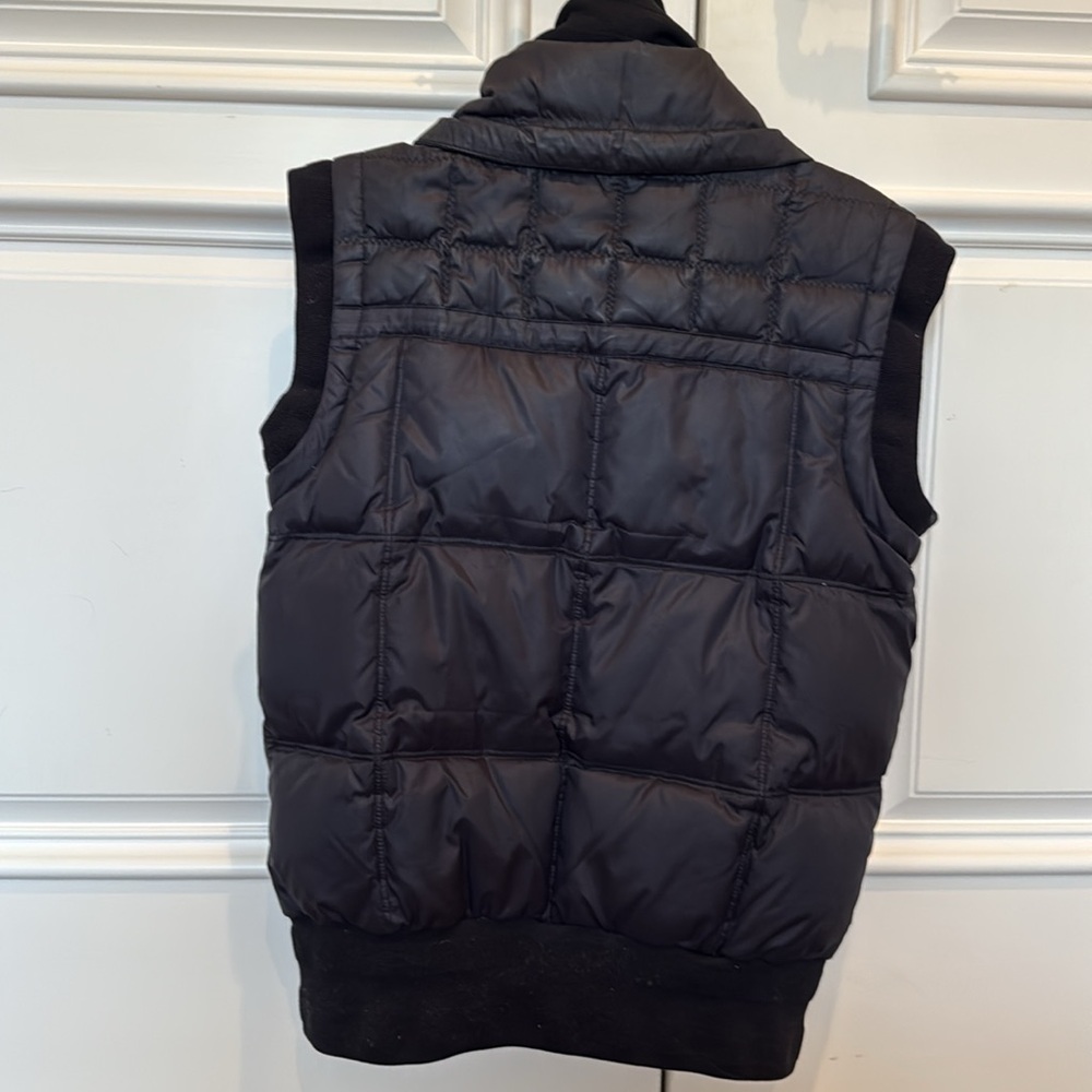 Navy Puffer Vest with High Collar - Picture 2 of 3